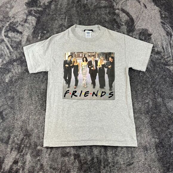 Vtg NBC Experience Friends Promo Embroidered T-Shirt Made In USA S Gray - Picture 1 of 10